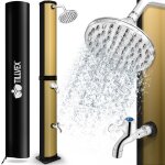 Tillvex douche solaire noir / or 35 l avec capot de protection douche de jardin eau chaude douche de ...