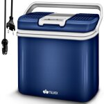 Tillvex glacire lectrique 24l bleu mini - frigidaire 230 v et 12 v pour camping refroidit et rchauffe ...