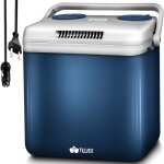 Tillvex glacire lectrique 32l bleu mini - frigidaire 230v et 12 v pour camping refroidit et rchauffe ...