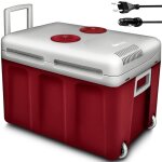 Tillvex glacire lectrique 40l rouge mini - frigidaire 230v et 12v pour camping refroidit et rchauffe ...