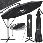 Tillvex parasol dport hexagonale 3m avec manivelle couverture paravent pare - soleil avec pied anthracite ...