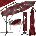 Tillvex parasol dport led solaire hexagonale 3m + manivelle couverture & paravent pare - soleil avec ...