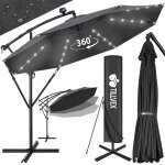 Tillvex parasol dport led solaire hexagonale 3m50 avec manivelle couverture & paravent pare - soleil ...