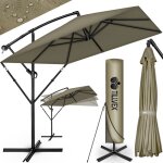 Tillvex parasol dport rectangulaire  330 cm + housse de protection & contre le vent marron - sans ...