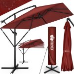 Tillvex parasol dport rectangulaire  330 cm + housse de protection & contre le vent rouge - sans led ...