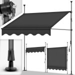 Tillvex store banne � manivelle r�tractable anthracite 200cm marquise de terrasse sans per�age auvent ...