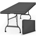 Tillvex� table de jardin pliante en plastique 180x75cm anthracite id�ale comme buffet pour terrasse jardin ...