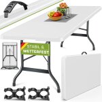 Tillvex� table de jardin pliante en plastique 180x75cm blanc id�ale comme buffet pour terrasse jardin ...