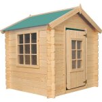 Timbela m570z - 1 maison en bois pour enfants - toit vert - maison de jeux pour lext�rieur 111x113xh121cm ...