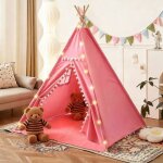 Tipi enfant ave cirlandes lumineuses cabane tente tipi enfant grande tente pliante pour bebe maison petit ...