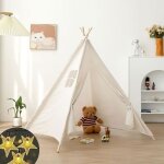 Tipi tente pour enfants avec lumi�resmaison cabaneblanc toile jouent tente - jouets tipi exterieur enfant ...