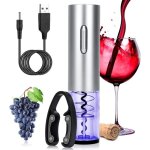 Tire bouchon lectrique ouvre bouteille rechargeable ouvre bouteille automatique de vin tire bouchonargent ...