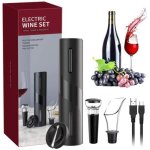 Tire bouchon lectrique usb ouvre bouteille automatique de vin 4 en 1 avec coupe - capsule verseur de ...