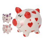 Tirelire - basics - petit cochon - c�ramique - 9x75x8cm - multicolore