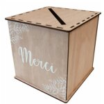 Tirelire merci en bois 24cm Tirelire merci en bois 24cm