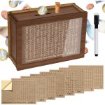 Tirelire en bois 5000? tirelire avec marqueur et autocollants tirelire rutilisable avec objectifs chiffres ...