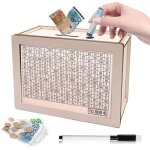 Tirelire en bois numrique tirelire rutilisable avec stylo effaable tirelire avec compteur pour enfants ...