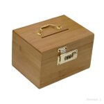 Tirelire en bois - vintage - 14. 5x10x10cm - avec verrouillage par mot de passe - pour enfants et adultes ...