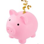 Tirelire cochon - tirelire grande capacit - incassable - avec couvercle rotatif infrieur pour enfants ...