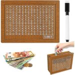 Tirelire enfant tirelire en bois réutilisable avec objectif dépargne et chiffres - avec marqueur Tirelire enfant tirelire en bois réutilisable avec objectif dépargne et chiffres - avec marqueur