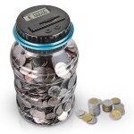 Tirelire num�rique 1. 8l compteur automatique de pi�ces de monnaie conteneur dargent avec ecran lcd et ...