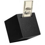 Tirelire - pour pi�ces et billets - noire - coffre - fort - �pargne �tudes - en acier inoxydable - id�ale ...
