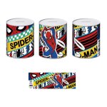 Tirelire - spiderman - rouge - 10x10x12 cm - enfant - fer blanc