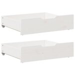 Tiroirs sous le lit - vidaxl - 2 pcs - bois de pin massif - blanc - 65x55x16 cm