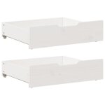 Tiroirs sous le lit 2 pcs blanc 75x55x16 cm bois de pin massif