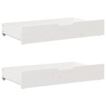 Tiroirs sous le lit 2 pcs blanc 95x55x16 cm bois de pin massif