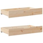 Tiroirs sous le lit avec roulettes 2 pcs 90x55x16 cm pin massif