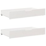 Tiroirs sous le lit 2 pcs blanc 90x55x16 cm bois de pin massif