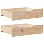 Tiroirs sous le lit avec roulettes 2 pcs 65x55x16 cm pin massif