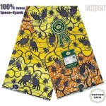 Tissu - super wax - hollandais african wax fabric - 6 yards - haute qualit� pour robe de mariage et blazer ...