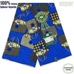 Tissu - super wax - hollandais african wax fabric - 6 yards - haute qualit� pour robe de mariage et blazer ...