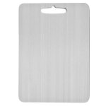 Titanium cutting board planche a decouper titaneplanche  dcouper en acier inoxydable avec trou de prhension ...