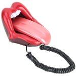 Tlphone fixe - sonew - modle langue rouge - filaire - fonction clignotante - design attrayant telephone ...