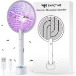 Tmactime 2 en 1 raquette anti moustique electrique - rechargeable par usb �clairage led convenant pour ...