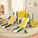 Toboggan double pour enfants 7 en 1 portique descalade tlescope alle aire de jeux intrieure et extrieure ...