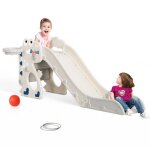 Toboggan pour enfants � partir de 1 an avec panier de basket et toboggan aquatique pour enfants � partir ...