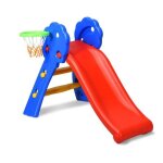 Toboggan pour enfants avec panier de basket en plastique - errolves - multicolore - 106 * 59 * 77 cm