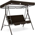 Toile de balancelle 210d couverture tanche pour balanoire couvercle suprieur pivotant noir 195 x 125 ...