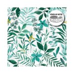 Toile cire - non spcifi - feuillage vert - largeur 140 cm - longueur max 20 mtres - lavable