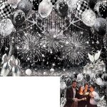 Toile de fond paillettes - toile noire et or 208x150 cm photo bal nouvel an mariage f�te banni�re
