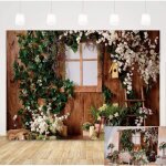 Toile de fond pour photographie - 21x15 m fen�tres bois plantes vertes f�te pr�natale d�cor studio photo ...