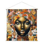 Toile imprim�e enroulable 120x120 cm d�coration inspiration voyage afrique portrait de femme