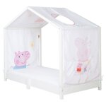 Toile de lit cabane montessori 70x140 - roba - peppa pig - avec 3 poches de rangement et fen�tre de toit ...