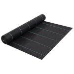 Toile de paillage - vidaxl - noir - 2x25 m - polypropyl�ne - stabilis�e aux uv - 60 g / m� - rayures ...