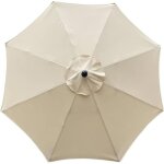 Toile de rechange parasol 8 baleines diamtre 3m tissu de remplacement impermable rsistant aux uv beige ...