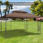 Toile de rechange pour pavillon tonnelle tente polyester haute densit� imperm�abilis� 180 g / m� 3 x ...